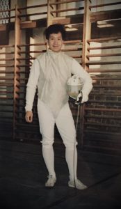 Associate Professor Anthony Kwan in his fencing outfit in his heyday