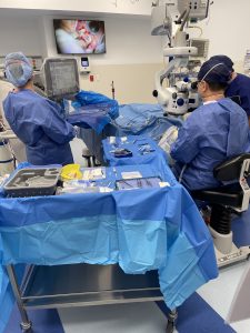 Surgery on patient with wet age-related macular degeneration